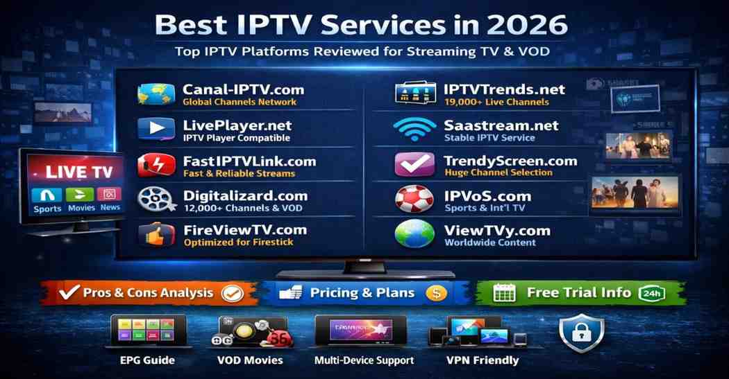 Best IPTV Services 2026 – Top Live TV Streaming Platforms & Reviews