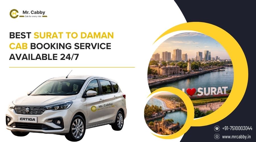 Best Surat to Daman Cab Booking Service Available 24/7