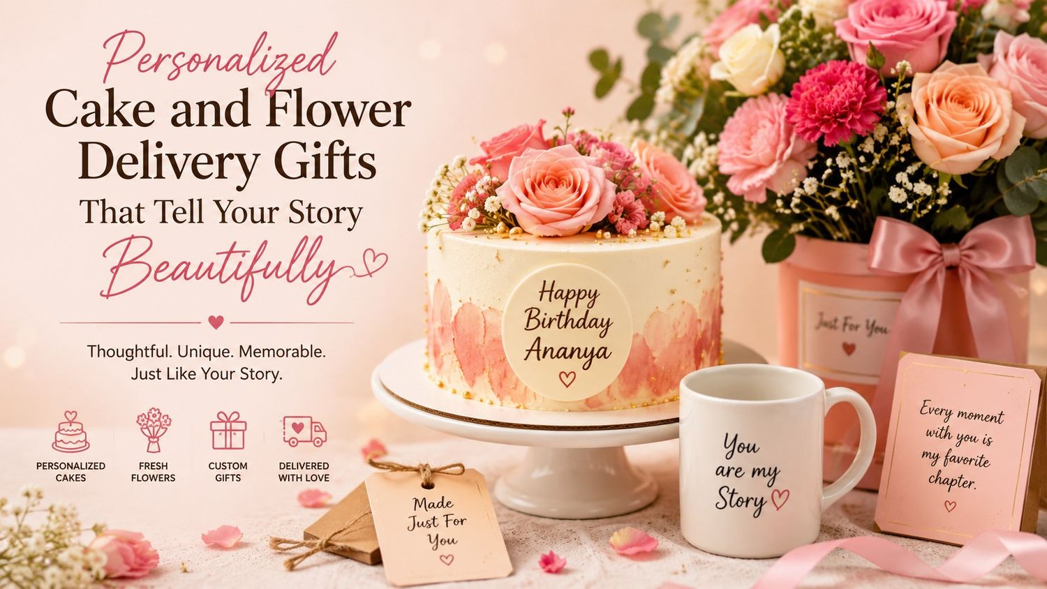 Personalized Cake and Flower Delivery Gifts That Tell Your Story Beautifully