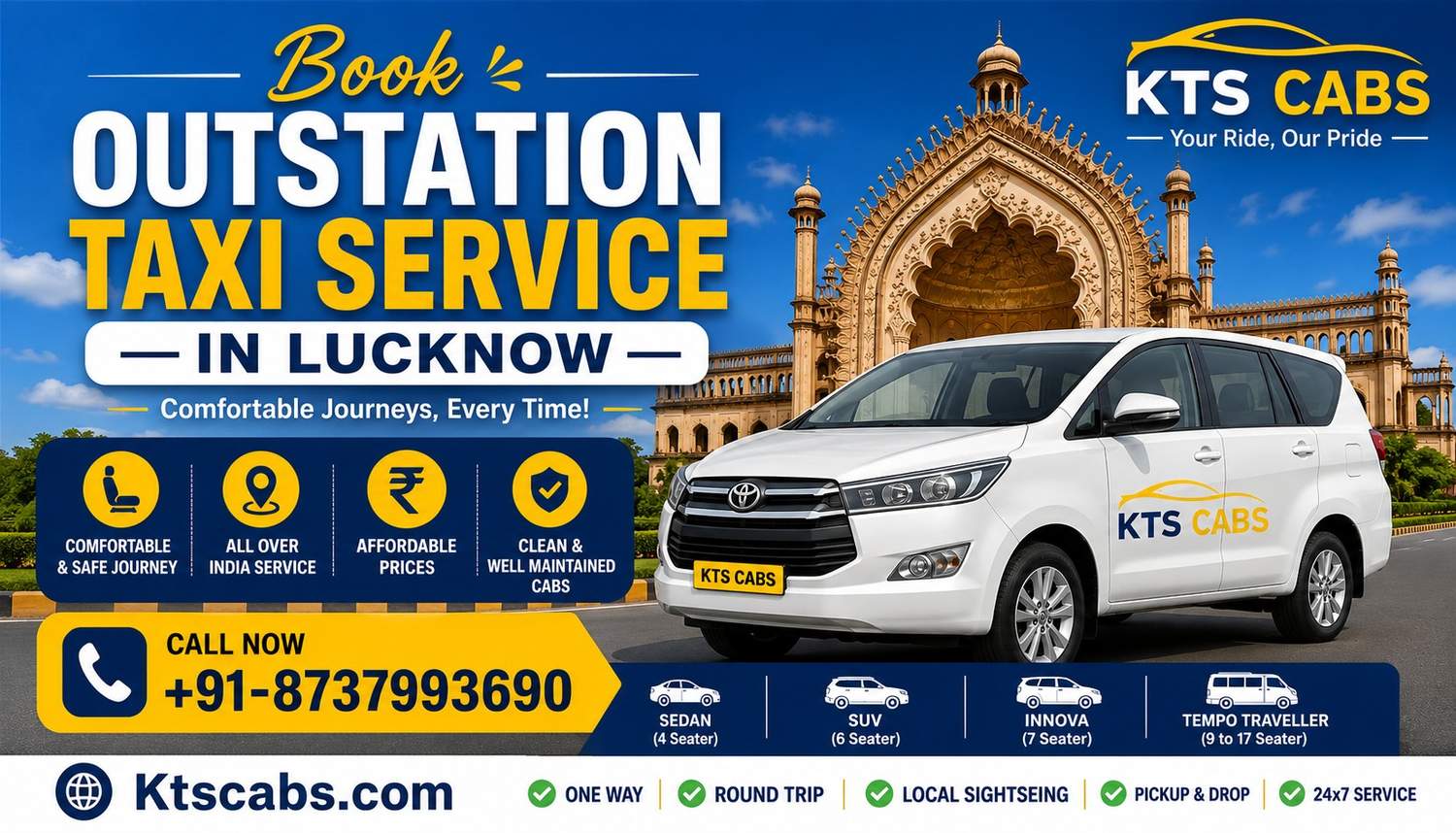 Explore Nearby Cities and Beyond with Best Outstation Taxi Service in Lucknow