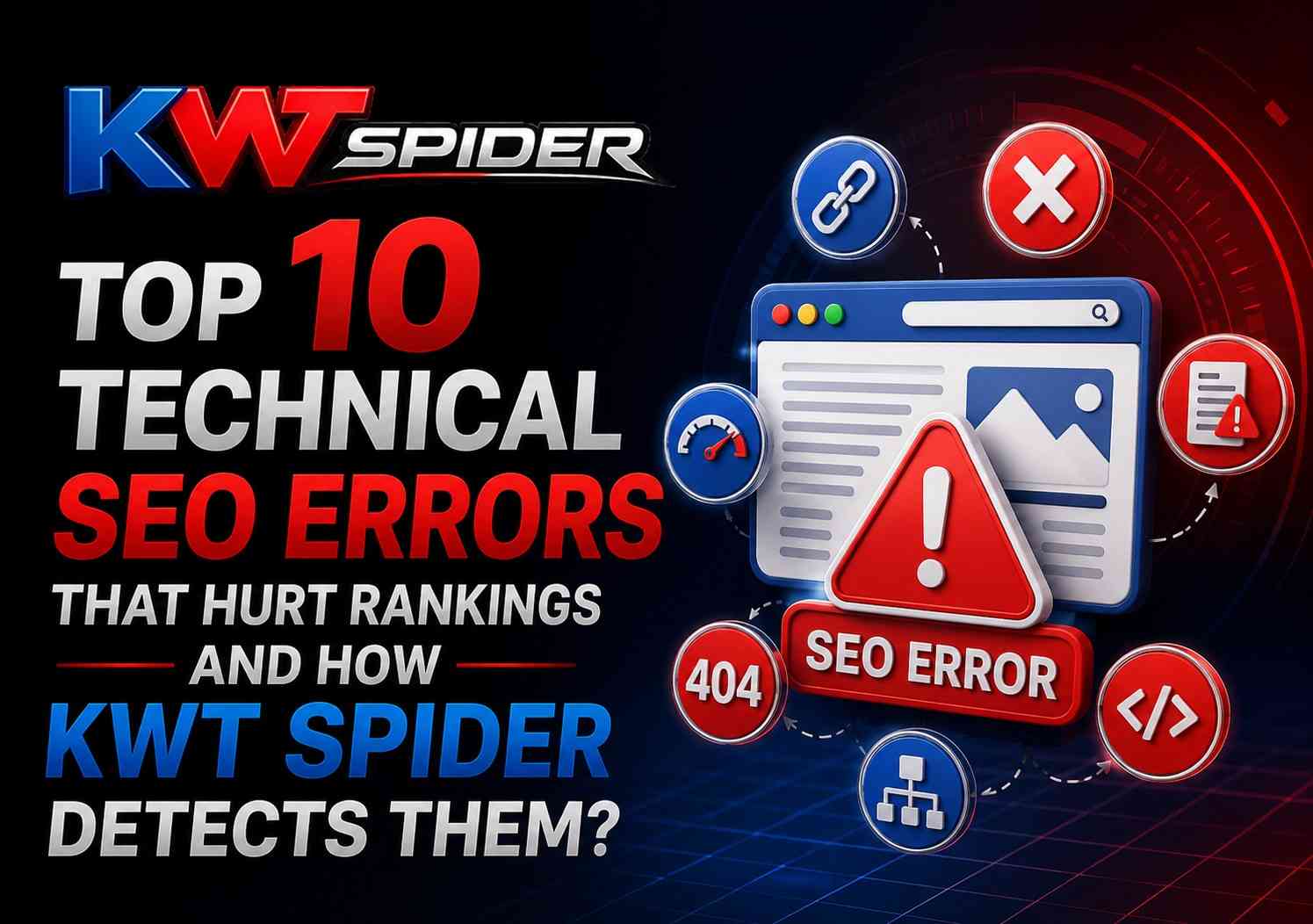 Top 10 Technical SEO Errors That Hurt Rankings and How KWT Spider Detects Them?